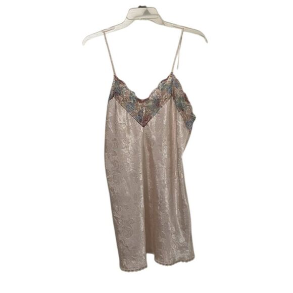Wendy Ann Vintage 90s Floral Satin Nightie Chemise Womens Size Medium USA - Picture 1 of 11